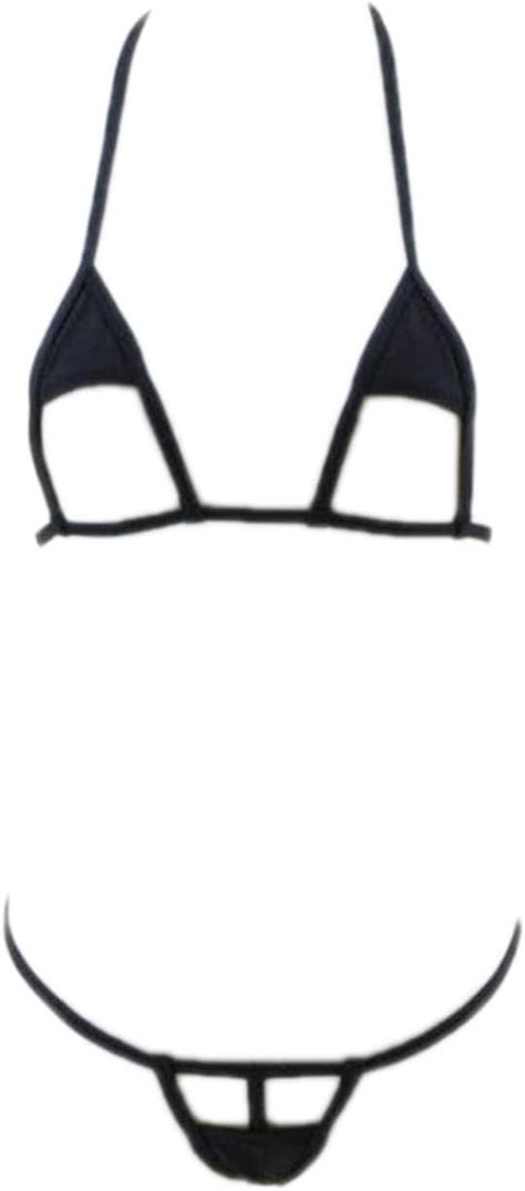 Amazon Womens Extremely Sexy Black Women Micro Bikini Sunbath Swimming Costume Sex Beach