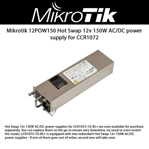 Mikrotik Pow Hot Swap V W Ac Dc Ccr G S