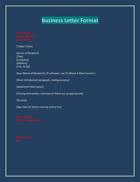35 Formal Business Letter Format Templates And Examples Templatelab
