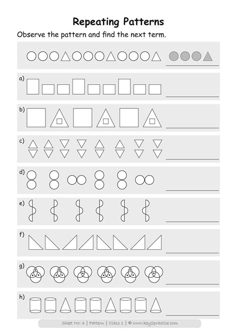 1st Grade Math Worksheets Patterns - 1st Grade Math Worksheets
