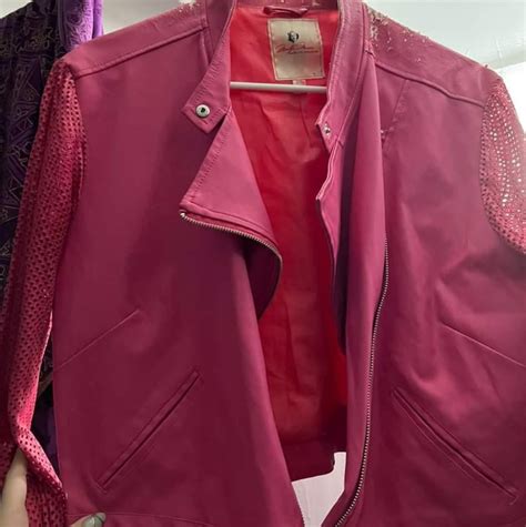 Barbie Hot Pink Mesh Sleeves Moto Jacket Gem