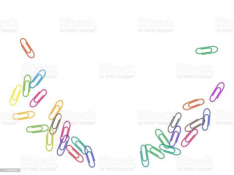 Stationary Paperclips Isolated On White Background Stock Illustration