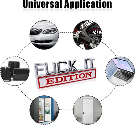 Fuck It Edition Emblema Fuck It Calcoman A Para Autom Vil Con Letras Elevadas D Emblema De