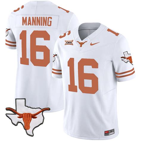 Arch Manning Texas Longhorns White Jersey - All Stitched - NEBGIFT