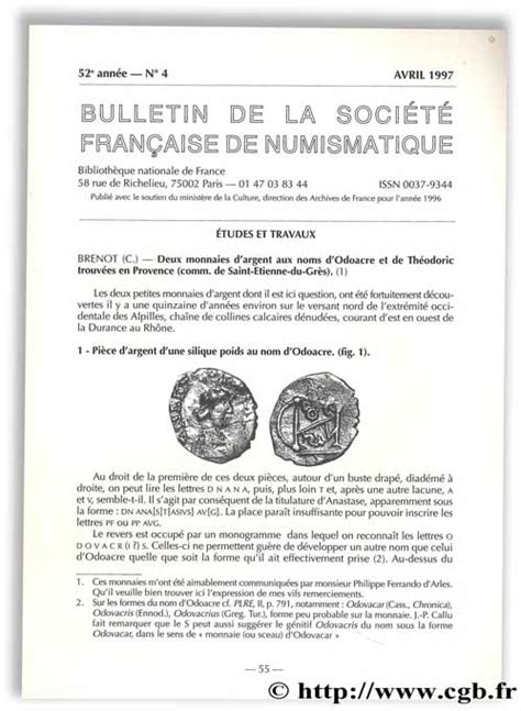 Bulletin De La Soci T Fran Aise De Numismatique E Ann E N