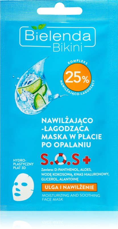 Bielenda Bikini Nomierinoša auduma sejas maska pēc sauļošanās notino lv