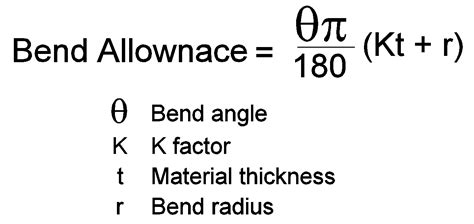 Bend Allowance Toolnotes