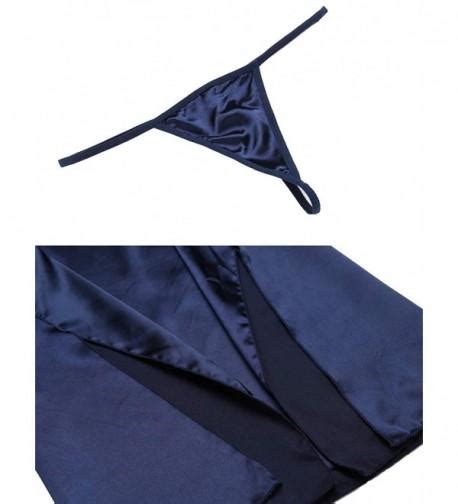 Backless Lingerie For Womens Babydoll Satin Nightwear Lace Slip Chemise S Xxl Navy Blue