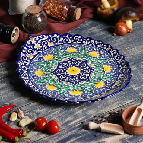 Блюдо Ляган Риштанская керамика, Керамика купить по низкой цене с ...