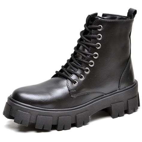 Bota Coturno Feminina Tratorada Dubuy Fg Preto