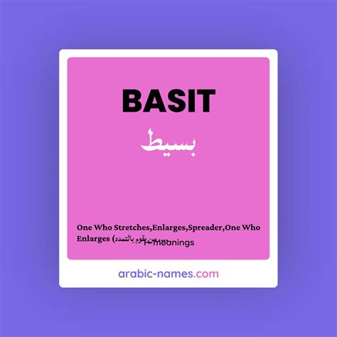 basit bsyt meaning  arabic english arabic names
