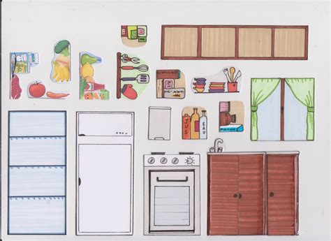 Бумажная мебель для кукол распечатать кухня 81 фото