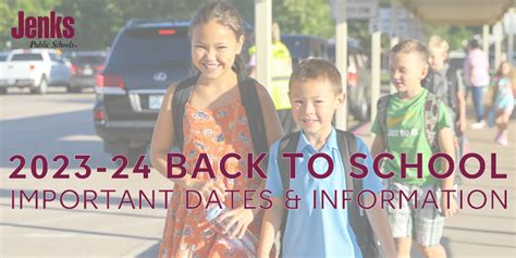 Back To School Important Dates And Information Jenks Public Schools