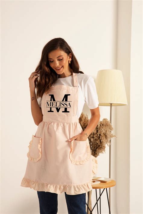 Personalized Ruffled Apron T For Her Apron For Woman Etsy