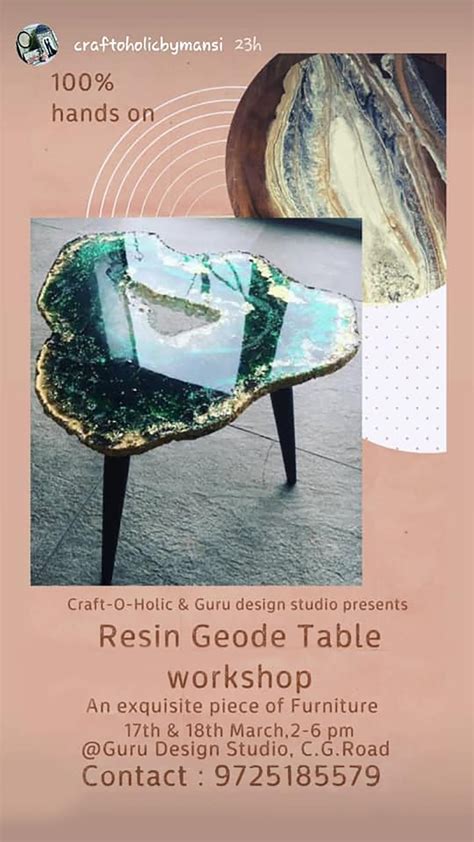 Resin Geode Table Workshop Creative Yatra