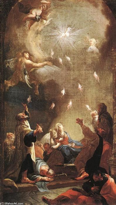 Reproduções De Belas Artes Pentecostes 1750 por Joseph Ignaz Mildorfer