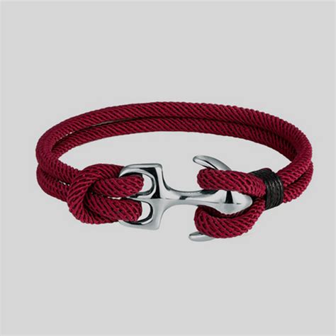 Pulsera roja estilo ancla marina marca Calak clásico 142201