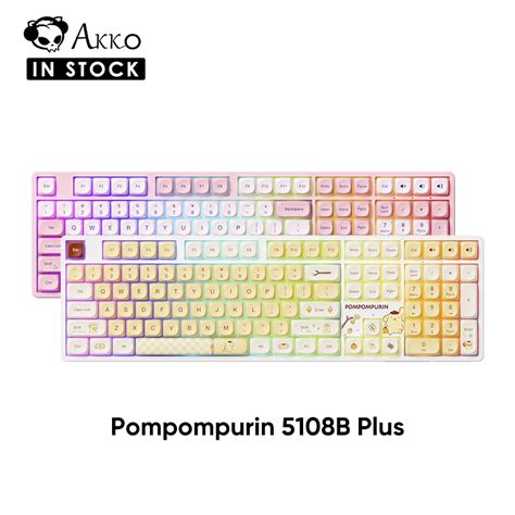 Akko X Pompompurin Limited Edition B Plus Full Size Wireless Mechanical Keyboard With Hot