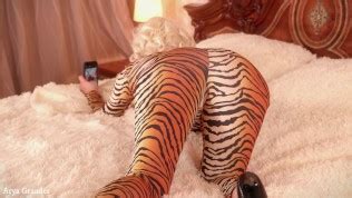 Beautiful Hot Blonde Milf Doing Selfies In Spandex Catsuit Femdom Ignoring Video Arya Grander