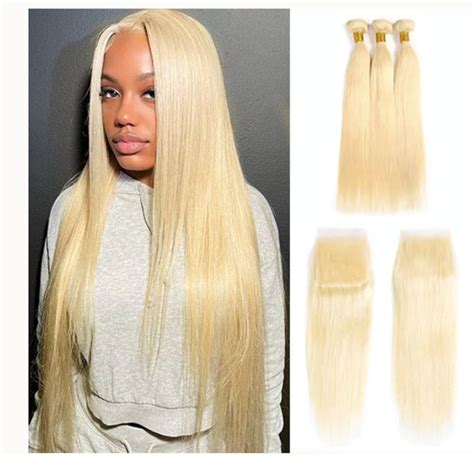 Blonde X Transparent Lace Closure With Bundles Grade A BundlesHaven