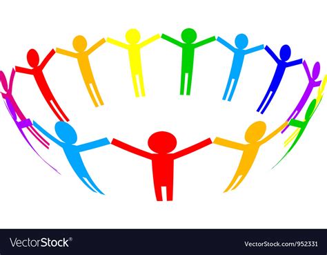 Colorful icon - people in circle Royalty Free Vector Image