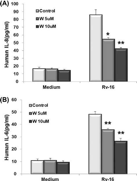 Effect Of Wogonin On IL 8 And IL 6 Secretion By HRV 16 Infected HNE