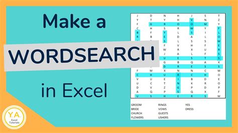 How To Create A Word Search Puzzle In Excel Tutorial Youtube