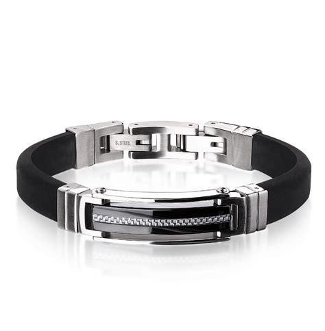 Стальной браслет с керамикой, каучуком и карбоном SERGEY GRIBNYAKOV ...