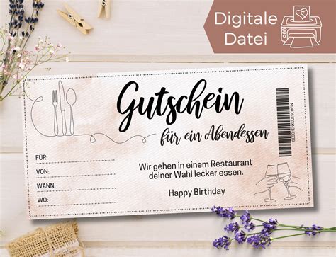 Gutschein Essen Gehen Vorlage Zum Ausdrucken Zuhause Gutschein