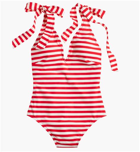 Shoulder Tie One Piece Stripe Swimsuit Jcrew