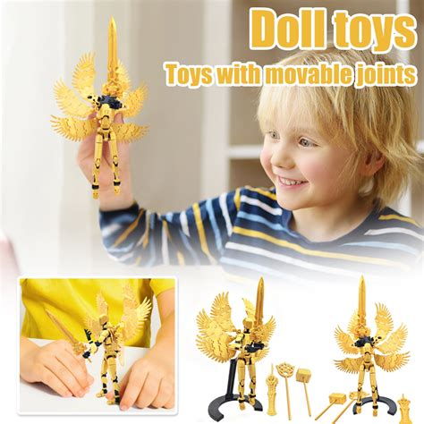 T13 Action Figure Set Assembly Completed Gold 3d Printed Multi