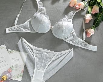 Sweetheart Piece Lingerie Set Hearts Embroidered Lace Etsy