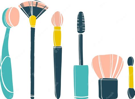 Premium Vector Makeup Brushes On A Transparent Background Abstract