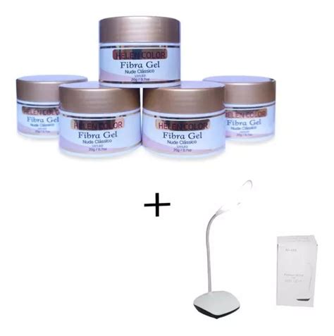 Kit 05 Gel Construtor Unhas Fiber Helen Color Luminaria Cor Nude Salmão MercadoLivre