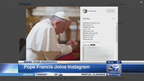 Pope Francis On Instagram Abc7ny