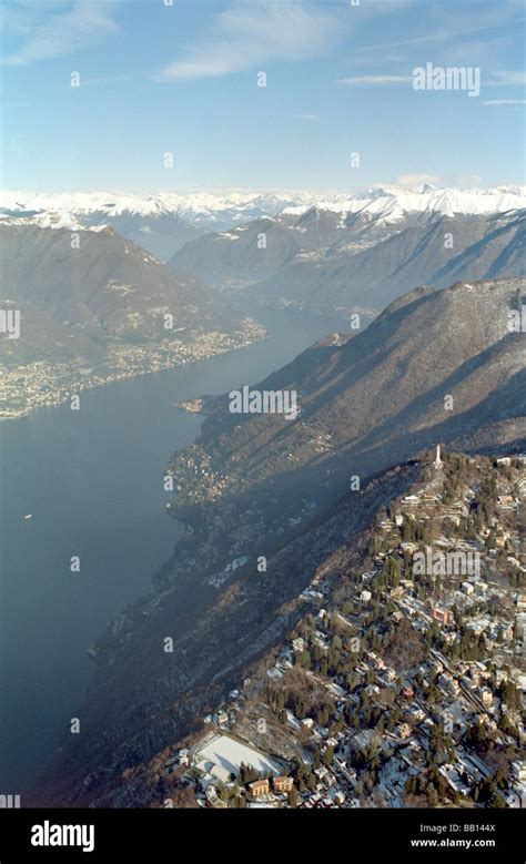 Aerial view of the Como lake, in Winter Stock Photo - Alamy