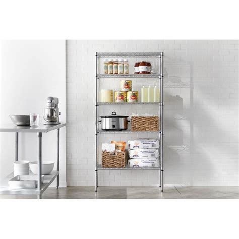 HDX 21656CPS 5 Tier Steel Wire Shelving Unit In Chrome 36 In W X 72