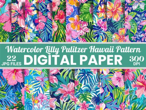 Vibrant Watercolor Lilly Pulitzer Hawaii Graphic By Creative River