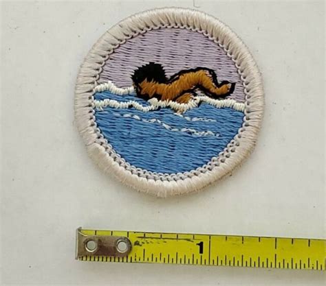 Vintage 1970s Boy Scouts Swimming Merit Patch For Sash Unused Ebay