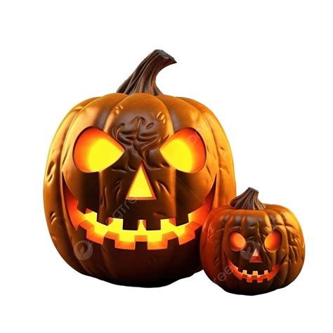 Happy Halloween 3d Realistic Scary Jack Lantern And Skull Halloween