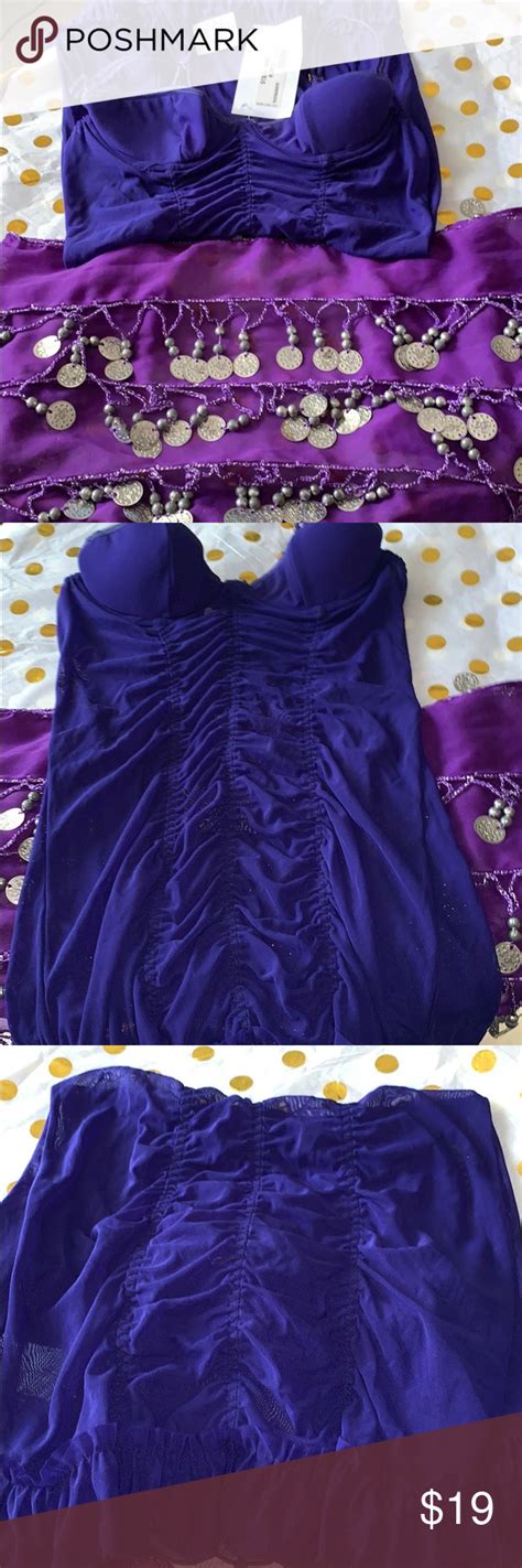 Dark Purple Lingerie Set With Bonus Skirt Bling