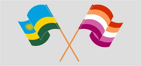 Crossed And Waving Flags Of Ghana Lesbian Vector Image