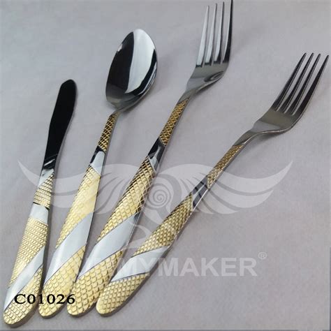 C01026 Creative Stainless Steel Silver Cutlery Set Dinner Set