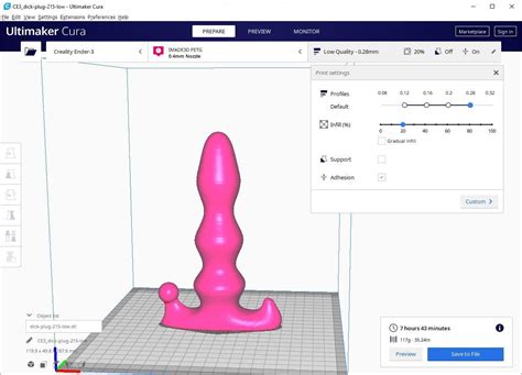 STL File Creative Anal Vaginal Plug Dong Cock Penis Click Cluck Solid Stuffed Fetish Butt