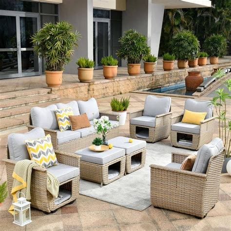 Xizzi Aphrodite Piece Wicker Outdoor Patio Conversation Seating Sofa