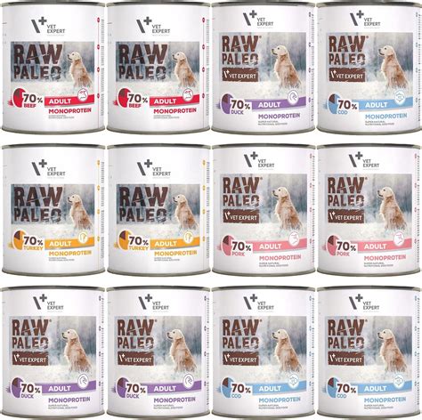 Karma Vet Expert Raw Paleo Mono Karma Mokra Psa Mix Smaków 12X800G