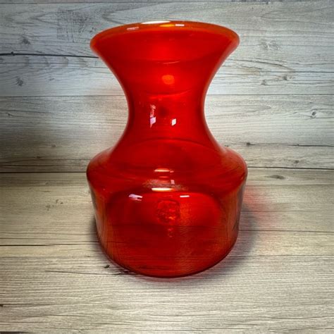 Blenko Accents Blenko Vintage Amberina Cadmium Glass Vase Glows Uv