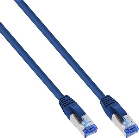 Inline Patch Cable S Ftp Pimf Cat 6A Halogen Free 500Mhz Niebieski 0 3M