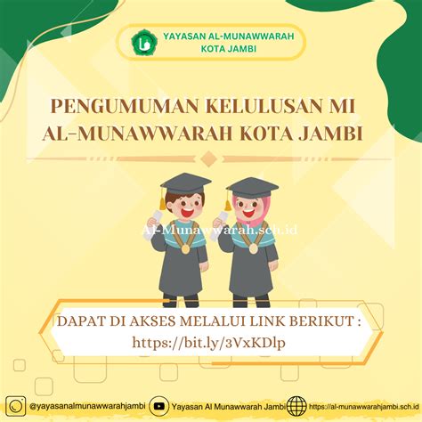 PENGUMUMAN KELULUSAN MI AL MUNAWWARAH KOTA JAMBI TAHUN AJARAN 2023 2024