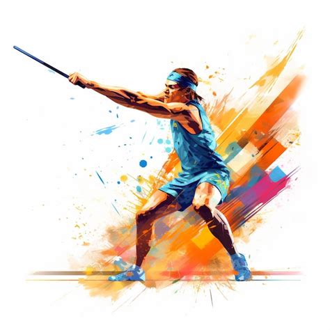 Premium AI Image Athlete Javelin Thrower Olympic Games On White